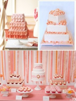 Peach wedding cakes