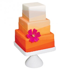 Orange Square Wedding Cake